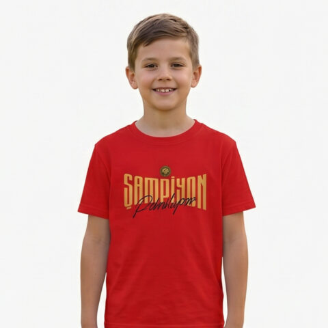 Çocuk Kırmızı Sarı Şampiyon Tshirt